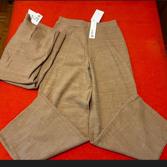 Zara light camel soft sleeveless top and flare pants coordinated set NWT - Picture 6 of 6